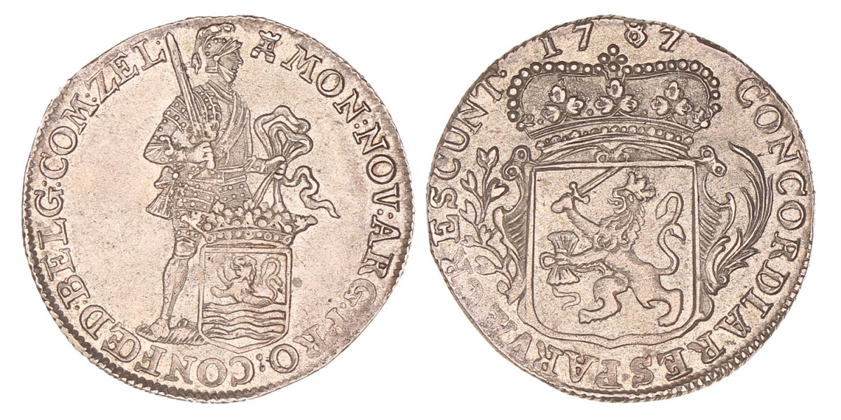 Kwart zilveren dukaat. Zeeland. 1787/88. Prachtig.