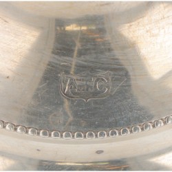 (2) delige set tafelkandelaren zilver.
