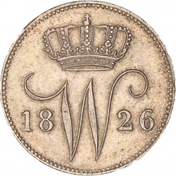 25 Cent. Willem I. 1826 U. Prachtig.