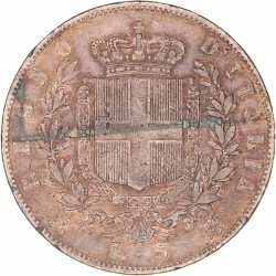 Italy. Vittorio Emanuele II. 5 Lire. 1864.