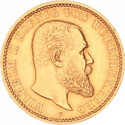 German States. Württemberg. Wilhelm II. 10 Mark. 1903 F.