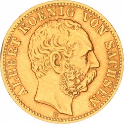 German states. Saxony. Albert. 10 Mark. 1875 E.