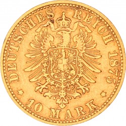 German states. Saxony. Albert. 10 Mark. 1875 E.