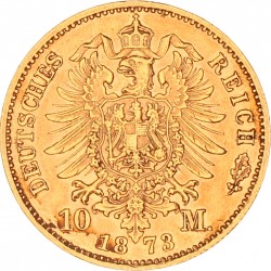 German states. Prussia. Wilhelm I. 10 Mark. 1873 B.