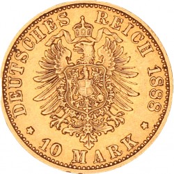German states. Prussia. Friedrich III. 10 Mark. 1888 A.