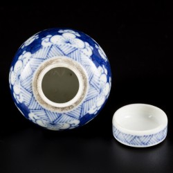 Een porseleinen voorraadpotje met prunus decor, China, 19e eeuw.