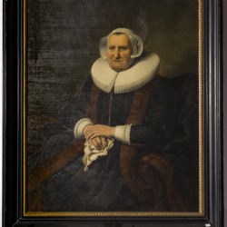 Naar Ferdinand Bol (Dordrecht 1616 - 1680 Amsterdam), Portret van een oude vrouw, mogelijk Elizabeth Bas.