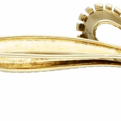 14 kt. Geelgouden strikvormige broche.