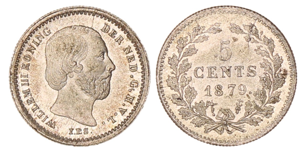 5 Cent. Willem III. 1879. FDC.