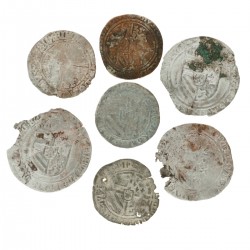 Lot (7) Bourgondische munten. 15e - 16e eeuw. Gemiddeld Zeer Fraai.