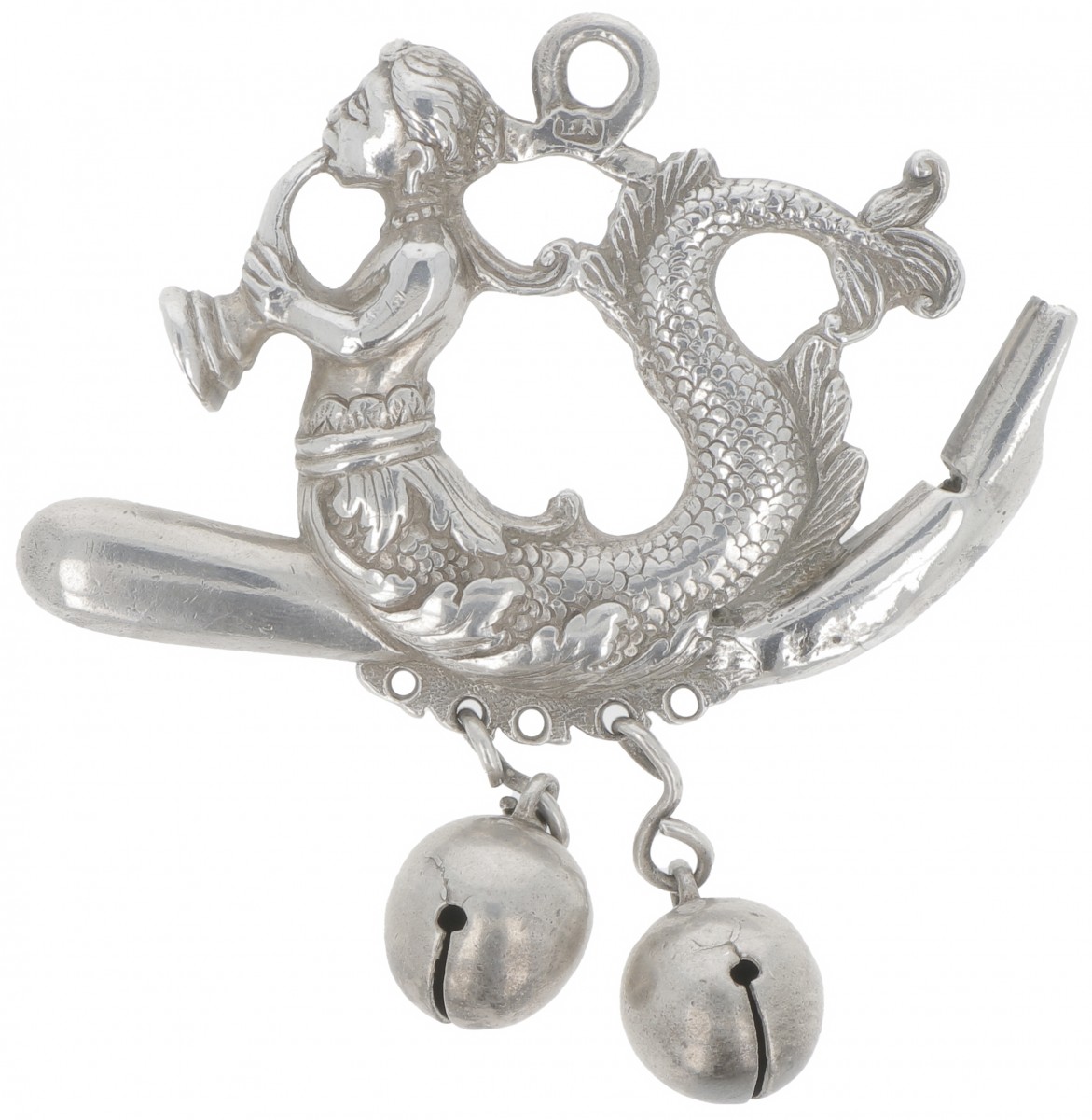Chatelaine rammelaar (Nederland 18e eeuw) zilver.