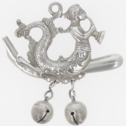 Chatelaine rammelaar (Nederland 18e eeuw) zilver.