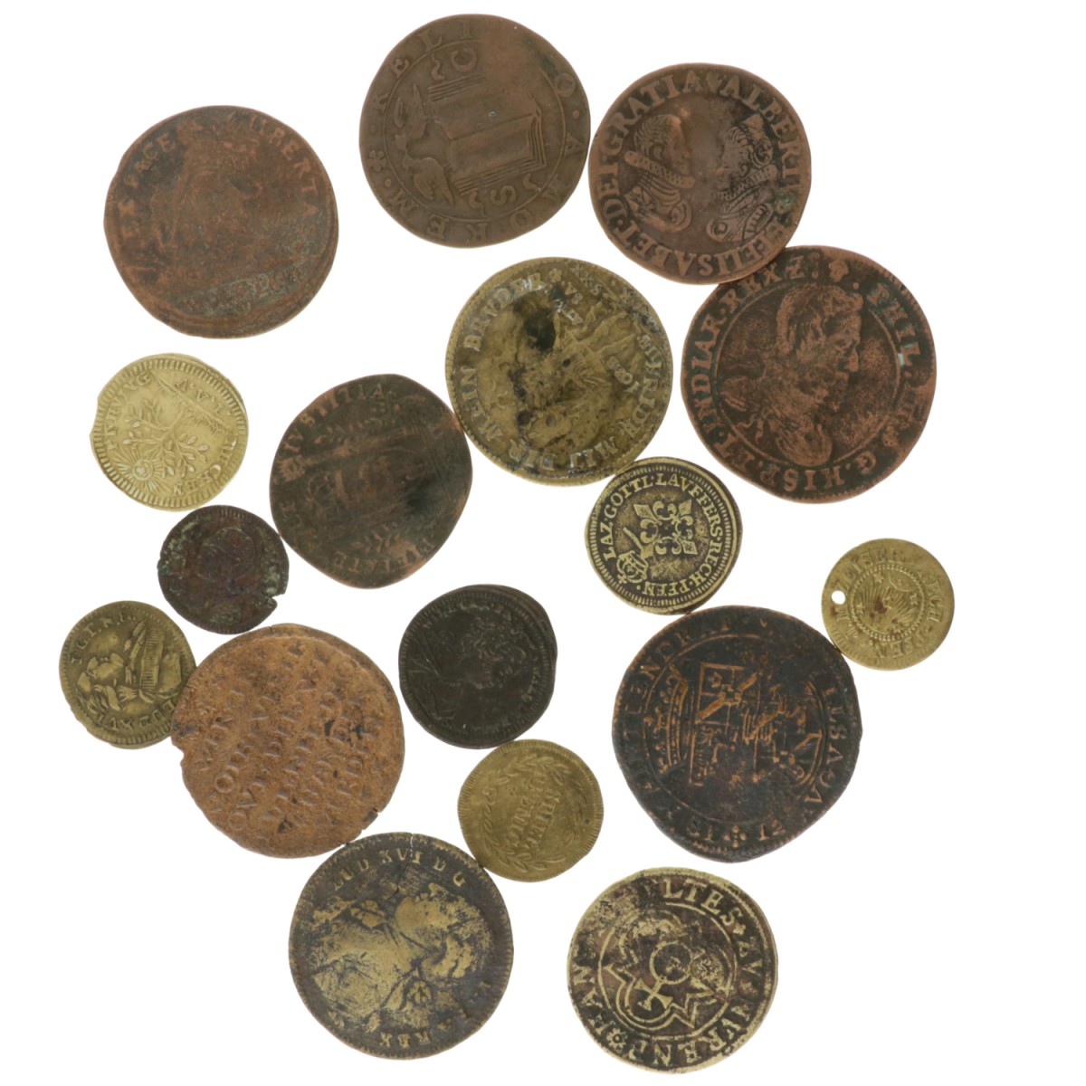 Europe. 16th - 18th century. Lot (16) Jetons.