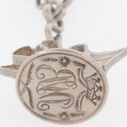 Chatelaine ketting met lakstempel (Amsterdam Hendrik van Heesel 1785-1811) zilver.