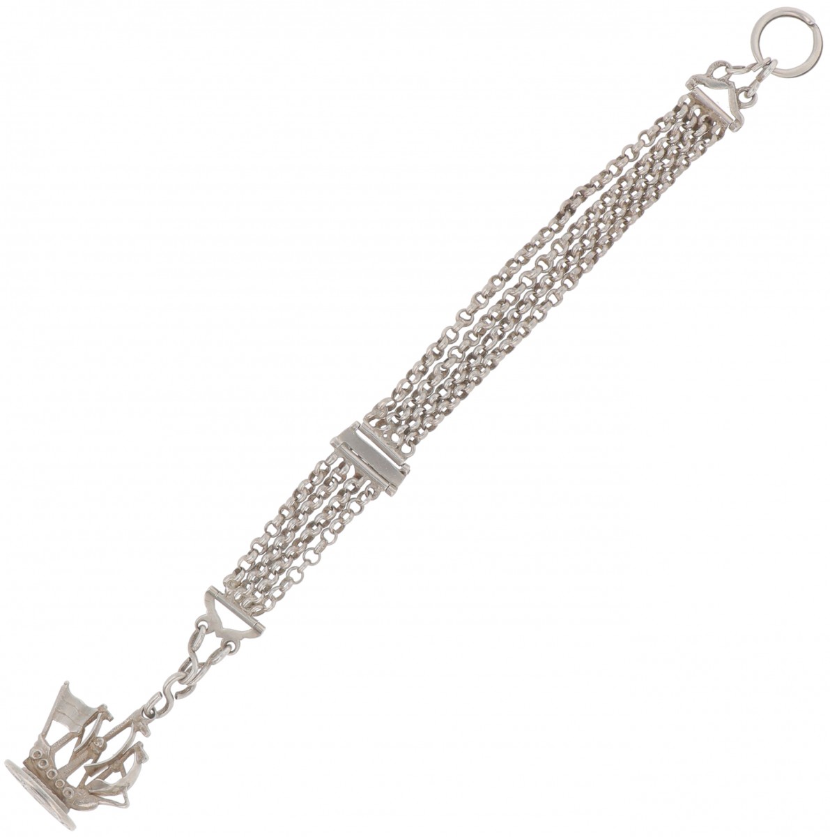 Chatelaine ketting met lakstempel (Amsterdam Hendrik van Heesel 1785-1811) zilver.