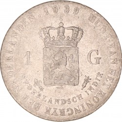 1 Gulden. Willem I. 1839. Zeer Fraai.