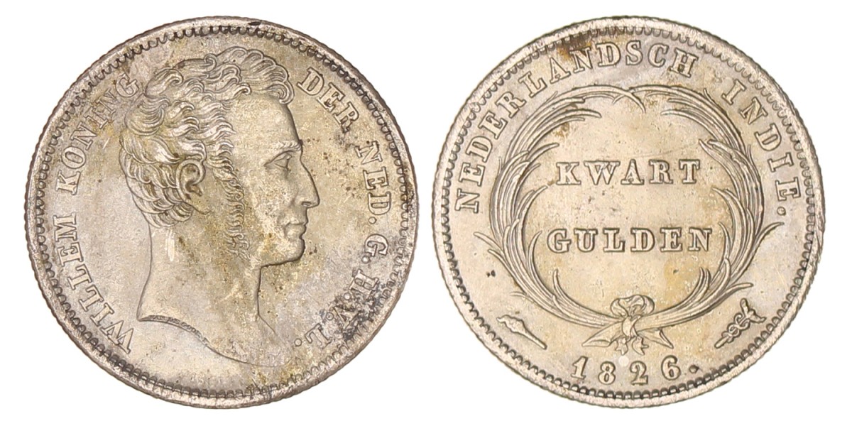 ¼ gulden. Willem I. 1826. FDC.