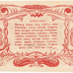 Indonesia. 25 Rupiah. Banknote. Type 1947. - Very fine -.