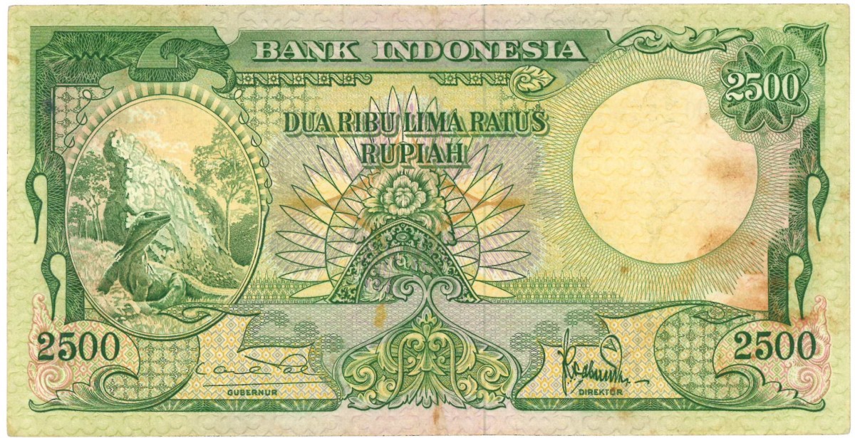 Indonesia. 2500 Rupiah. Banknote. Type 1957. Type Le Guan. - Extremely fine -.