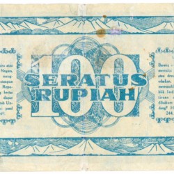 Indonesia. 100 Rupiah. Banknote. Type 1947. - Fine.