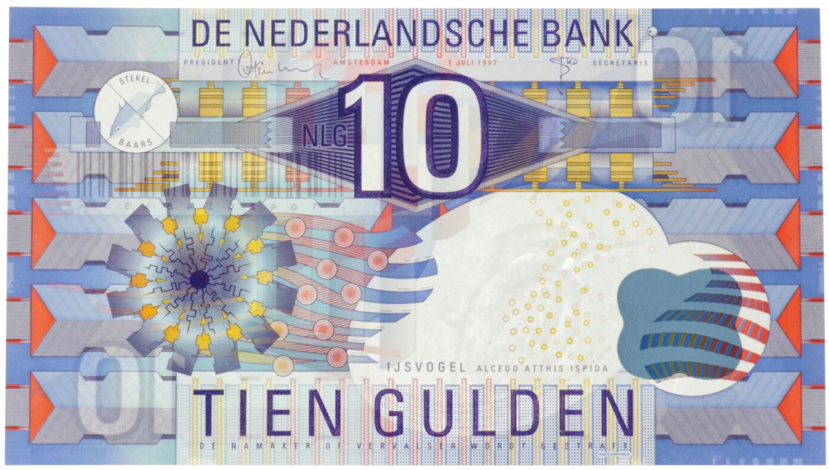 Nederland. 10 gulden. IJsvogel. Type 1997. - UNC.