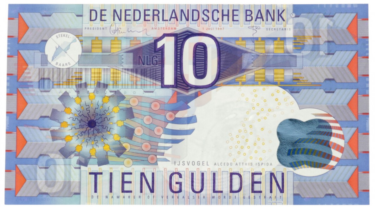 Nederland. 10 gulden. IJsvogel. Type 1997. - Nagenoeg UNC.