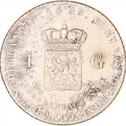 1 Gulden. Willem I. 1839. Zeer Fraai -.