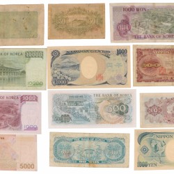 Japan. Lot 12 notes. Banknote. Type ND. - Fine / Very fine.