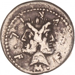 Roman Republic. M. Furius L. F. Philus. Denarius. N.D. (119 BC).