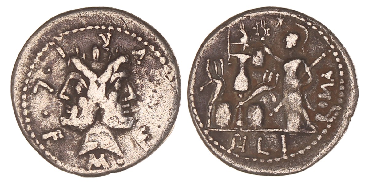Roman Republic. M. Furius L. F. Philus. Denarius. N.D. (119 BC).