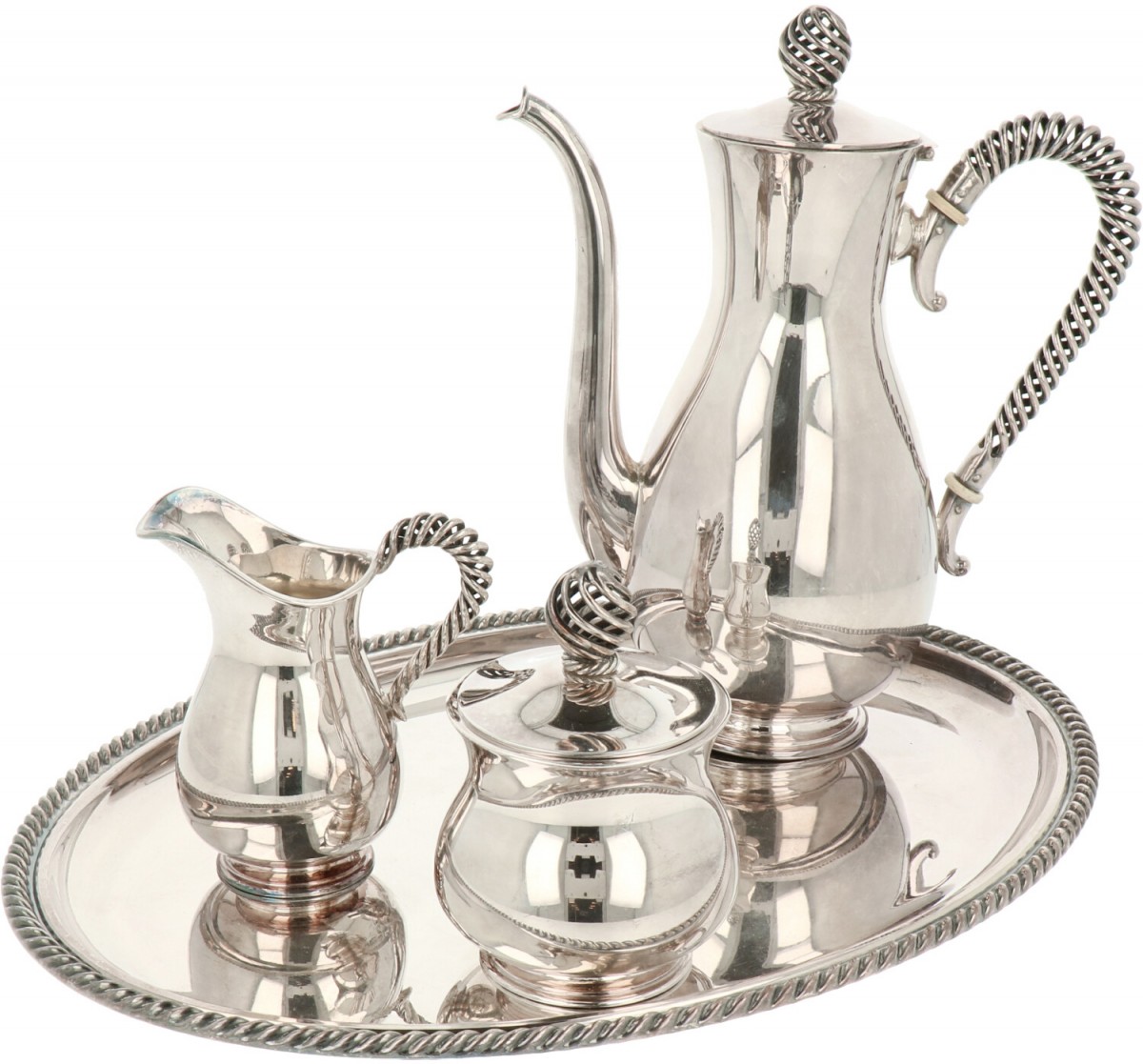 (4) Delig koffieservies zilver.