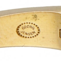 Nina Koppel voor Georg Jensen 18 kt. tricolor gouden 3-delige 'Fusion' ring.