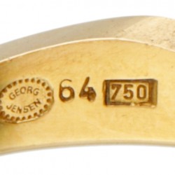 Nina Koppel voor Georg Jensen 18 kt. bicolor gouden 2-delige 'Fusion' ring.