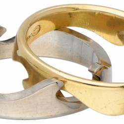 Nina Koppel voor Georg Jensen 18 kt. bicolor gouden 2-delige 'Fusion' ring.