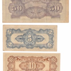 Netherlands-Indies. 5, 10 en 50 centavos. Japanese Government. Type 1942-1945. - Fine / Extremely Fine.