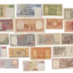 Italy. Lot 19 notes. Banknote. Type 1935-1990. - Very good – UNC.