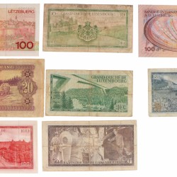 Luxembourg. Lot 8 notes. Banknote. Type 1943-1981. - Very good – Very fine.