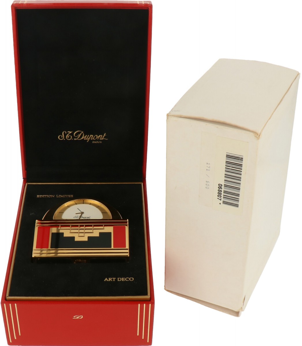 S.T. Dupont Carriage klok ART-DECO 1996 collection.