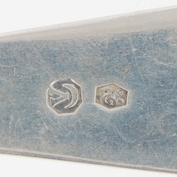 Spiegelei-schep Hollands puntfilet zilver.