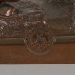 Louis-Auguste Hiolin (1846 - 1910), Een bronzen sculptuur van een waterdrager - Aguador, eind 19e eeuw.