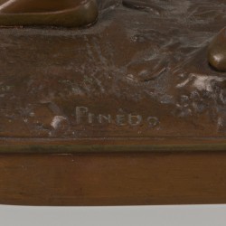 Emile Pinedo (Frankrijk, 1840-1916), Een bronzen sculptuur van een wandelende Arabier - Arabe en marche, Frankrijk, eind 19e eeuw.