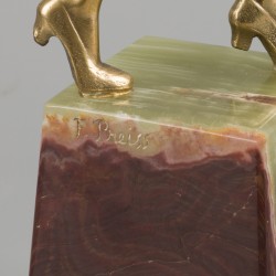 Johann Philipp Ferdinand Preiss (Duitsland, 1882-1943), Een 'chryselephantine' sculptuur getiteld 'Champagne Danseres', ca. 1925.