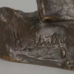Heinz Müller (Münster 1872 - 1941 Düsseldorf), Boerin met nukkig kalf, brons, Duitsland, eind 19e eeuw.