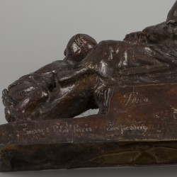 Alfredo Pina (1883 - 1966), Afrikaanse vrouw met kind, brons, Frankrijk, 1e helft 20e eeuw.