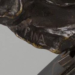 Alfredo Pina (1889 - 1966), Een bronzen buste van Beethoven, Frankrijk, 1914.
