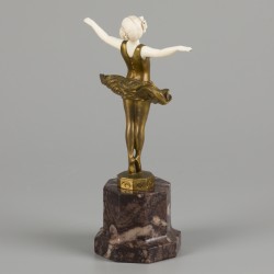 Johann Philipp Ferdinand Preiss (1882-1943), Een 'chryselephantine' figuur van een ballerina, Frankrijk, begin 20e eeuw.