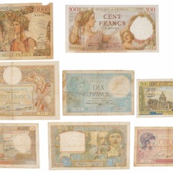 France. Lot 16 notes. Banknote. Type 1922-1955. - Good – Very fine.