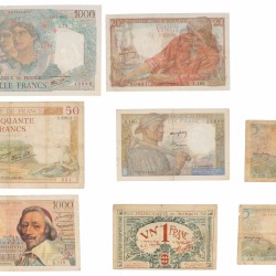 France. Lot 16 notes. Banknote. Type 1922-1955. - Good – Very fine.