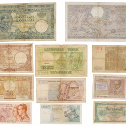 Belgium. Lot 11 notes. Banknote. Type 1928-1970. - Very good – Very fine.