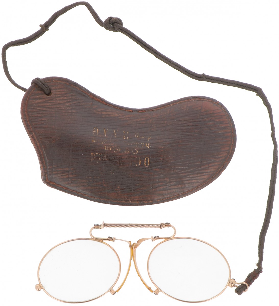 Pince Nez (neusbril) goud.
